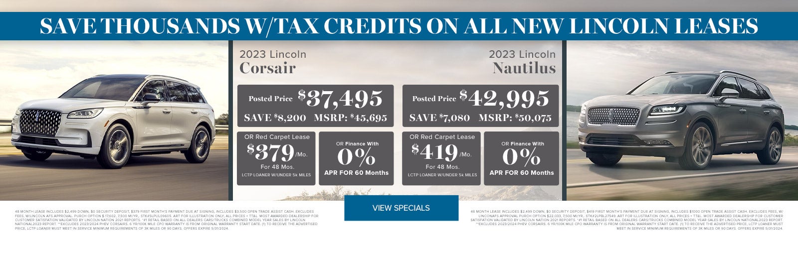 2023 Lincoln Corsair and Nautilus 0% for 60 months May24