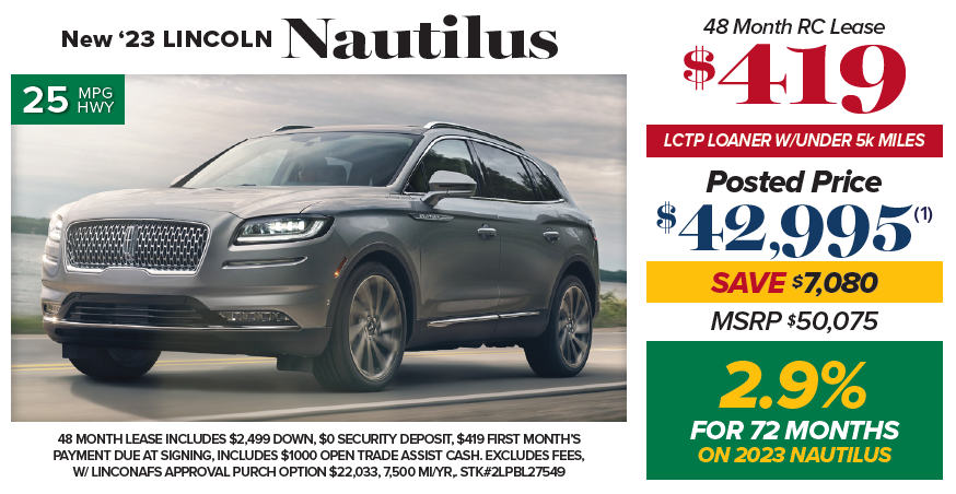 2023 Lincoln Nautilus - 0% financing for 60 months!