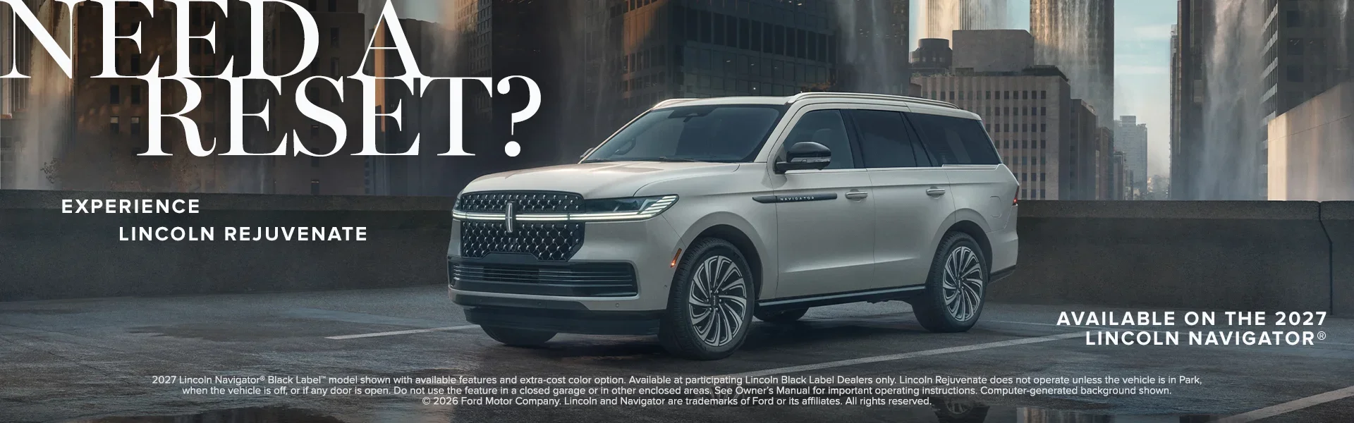 The 2027 Lincoln Navigator 3-row SUV interior