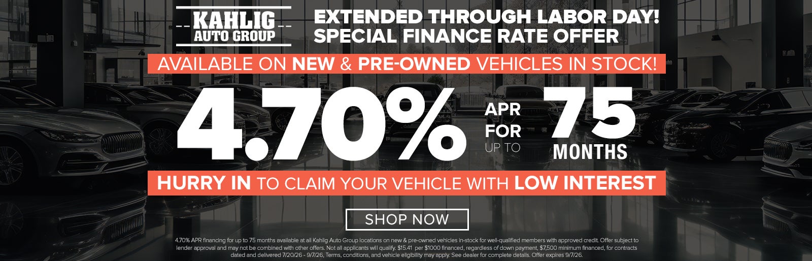 Get 4.7 financing for 75 months at NP Lincoln Dominion