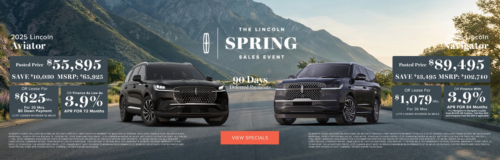 2025 Lincoln Aviator and 2025 Navigator Spring Sales Event