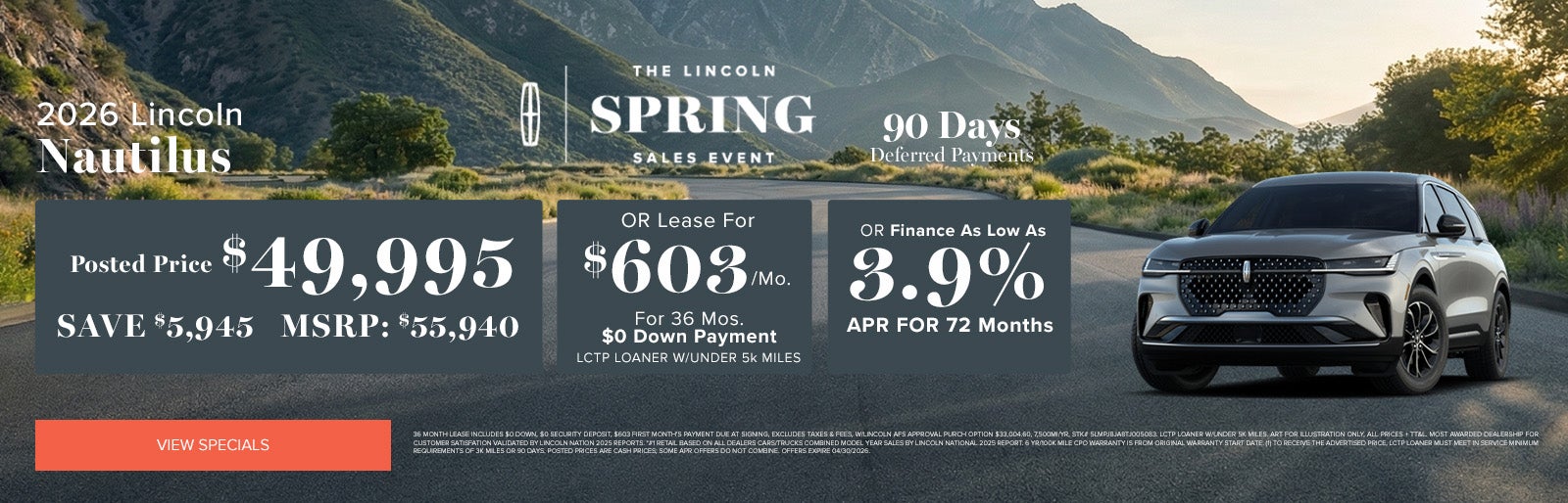 2025 Lincoln Nautilus Spring Sales Event 2026 Offers