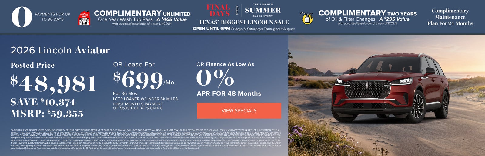 2026 Lincoln Aviator July Deals at Lincoln Dominion