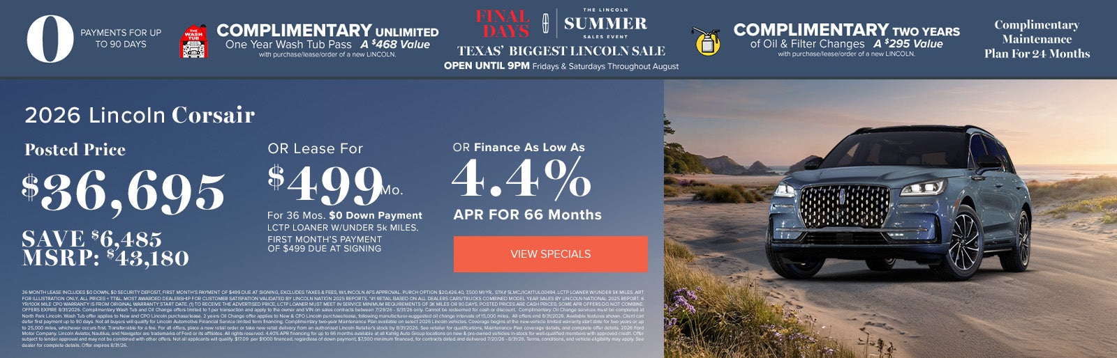 2026 Lincoln Corsair July Deals at Lincoln Dominion