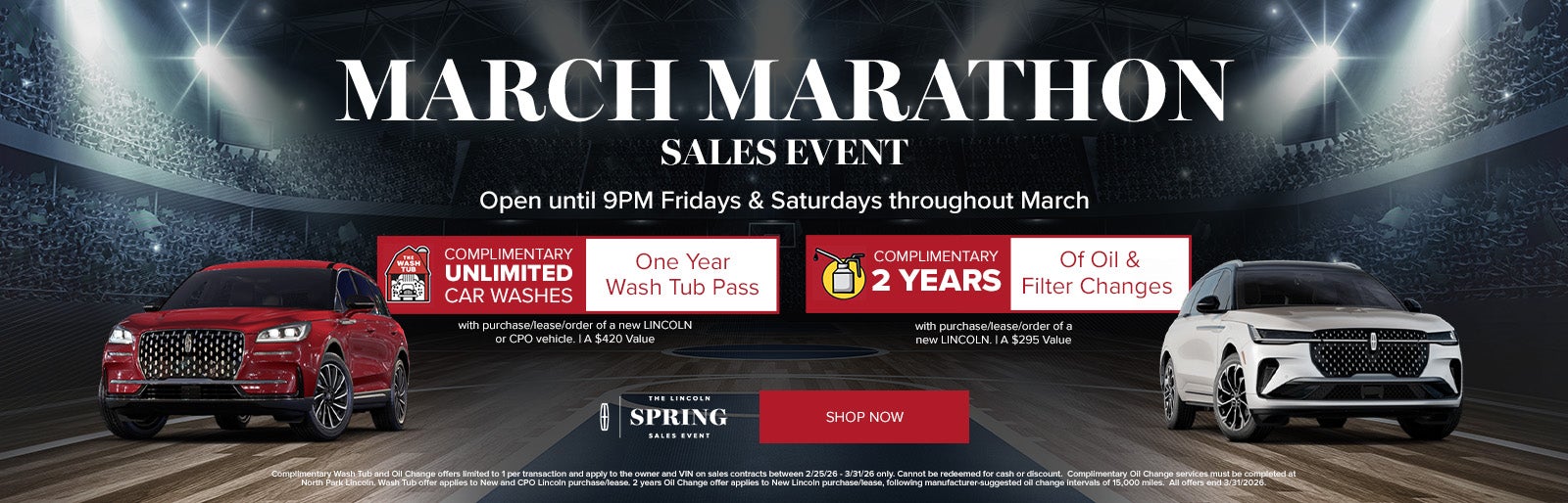 Lincoln Dominion March Marathon Specials