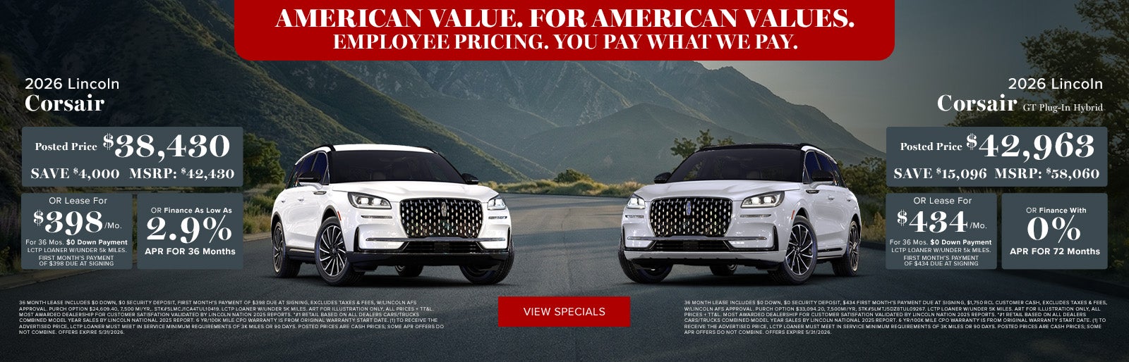 2026 Lincoln Corsair Employee Pricing at Lincoln Dominion