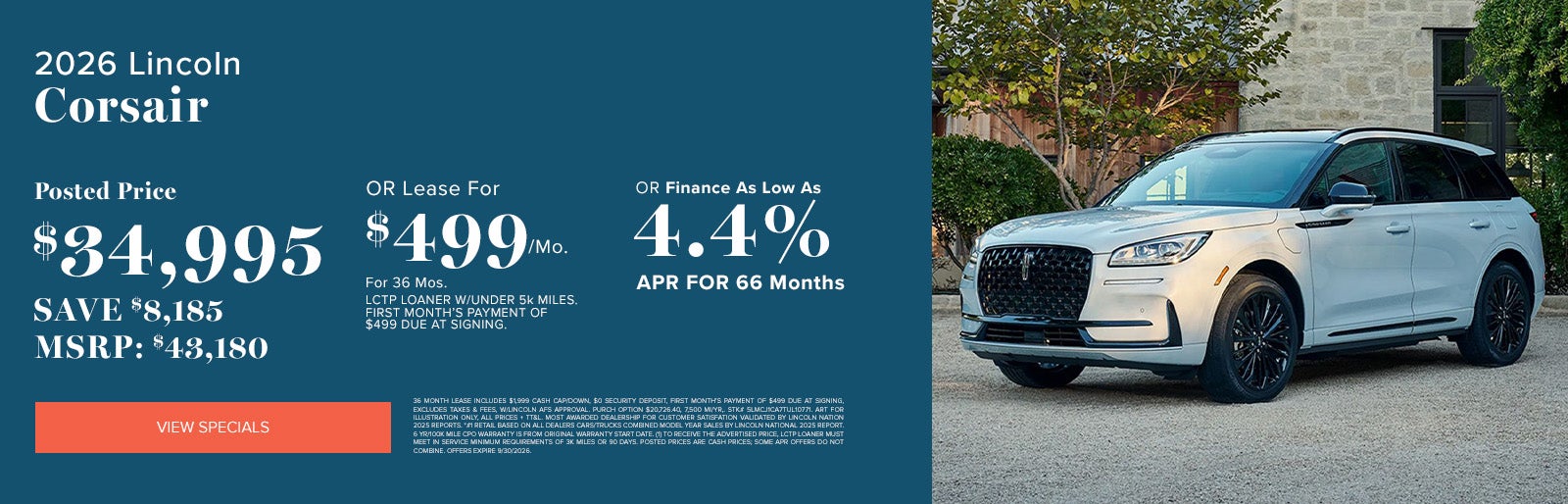 2026 Lincoln Corsair September Deals at Lincoln Dominion